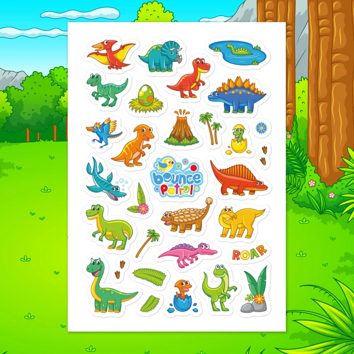 50pc Dinosaur Pattern Stickers