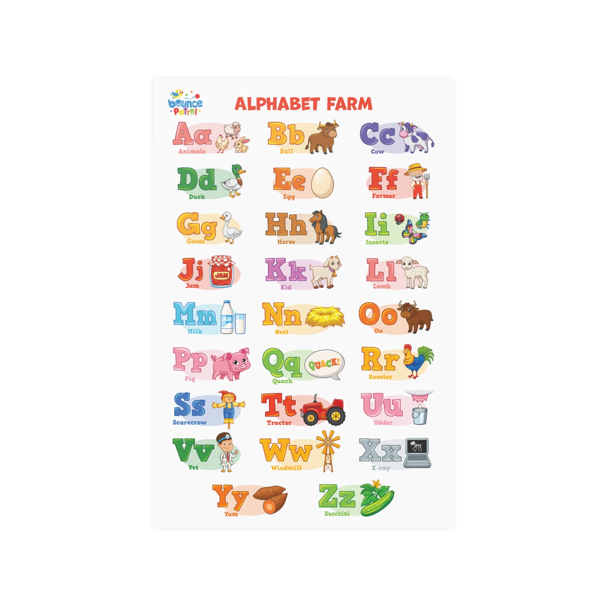Alphabet Farm Poster · Bounce Patrol