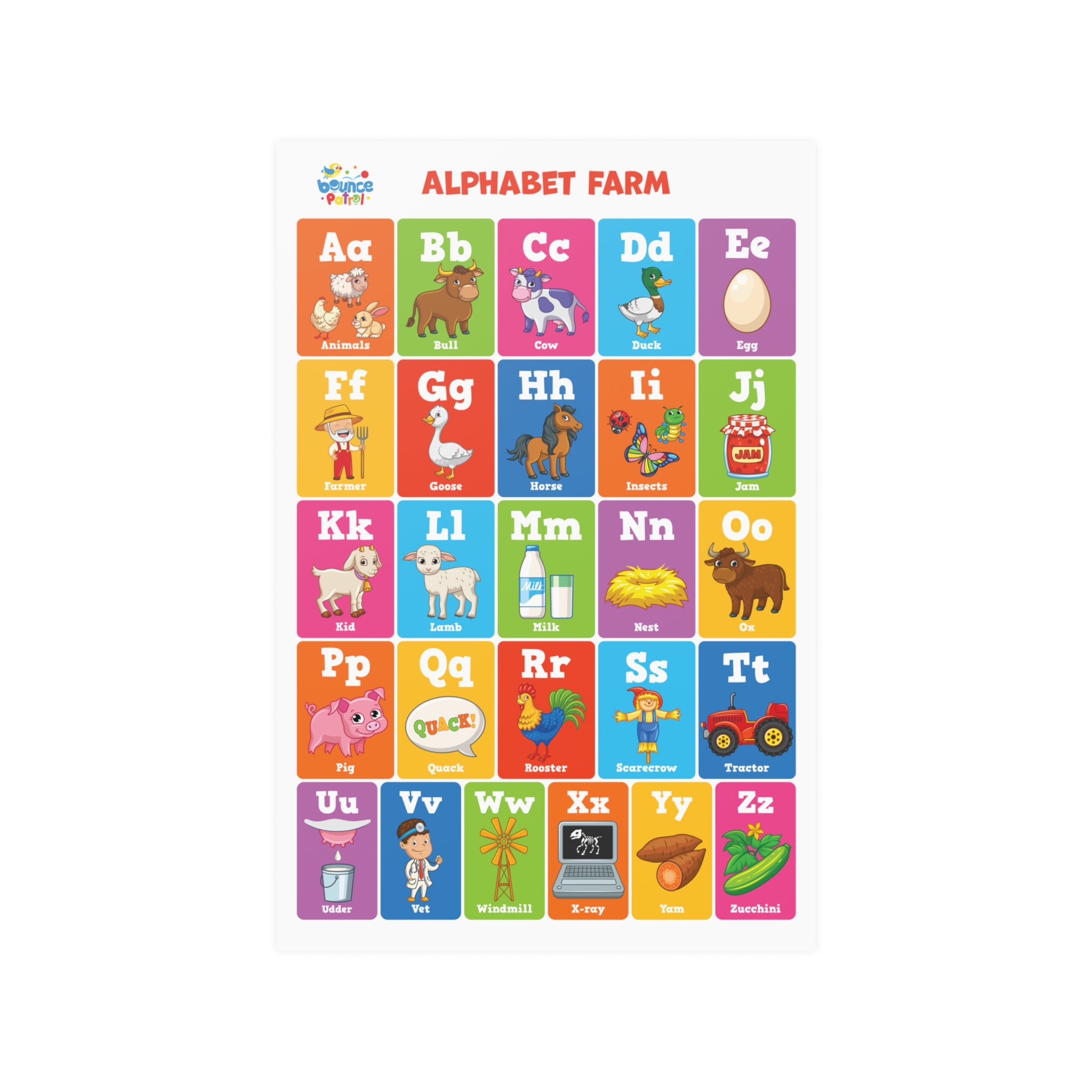 Alphabet Farm Poster · Bounce Patrol