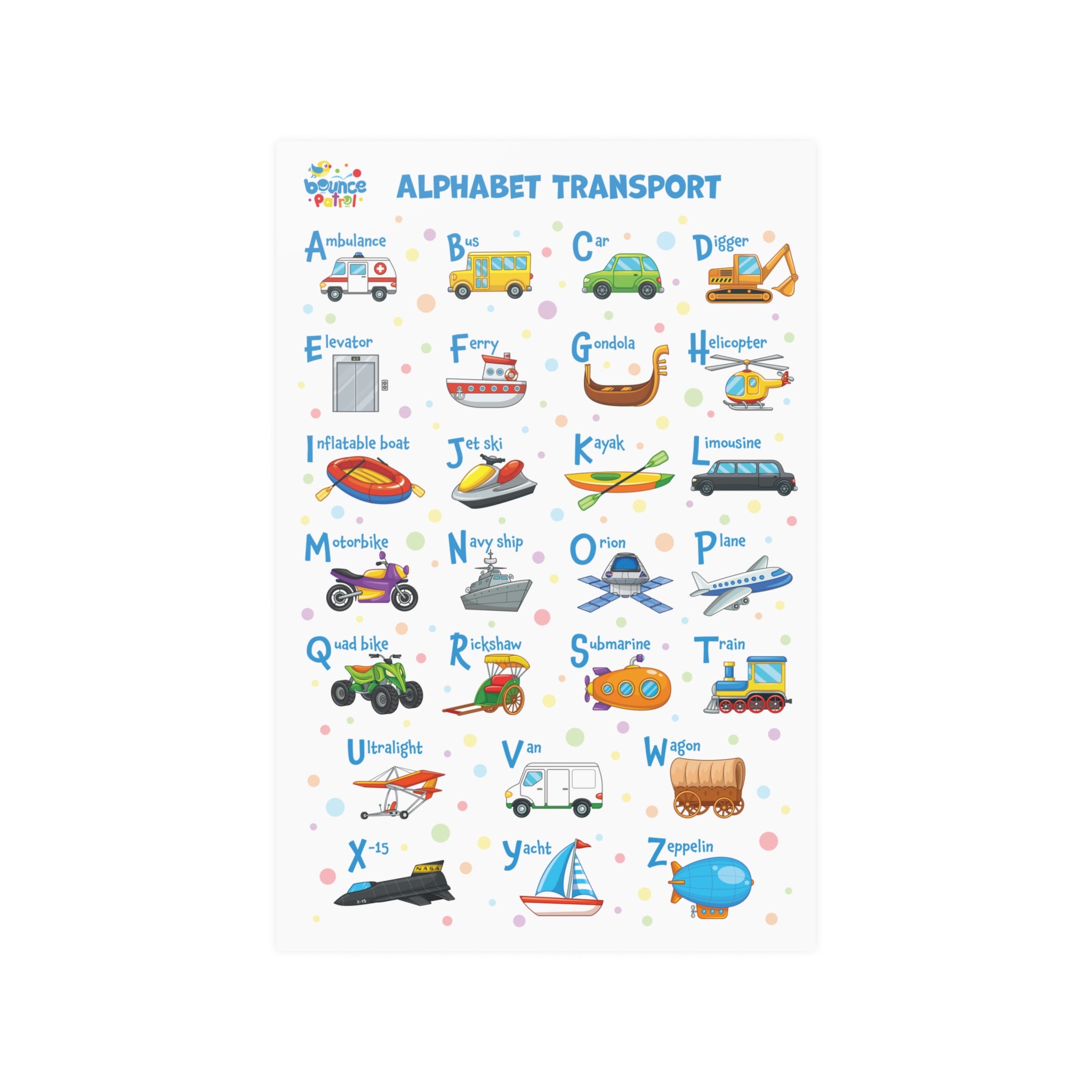 Alphabet Transport Poster