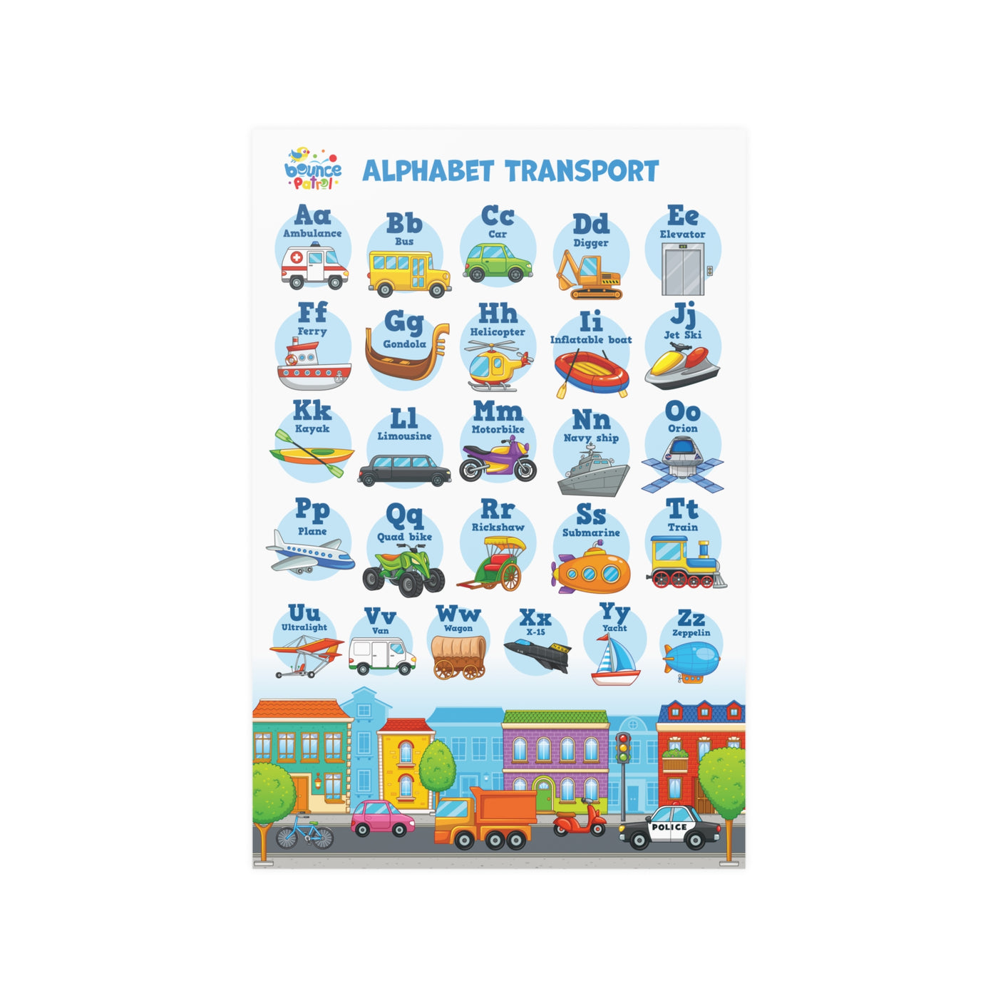 Alphabet Transport Poster