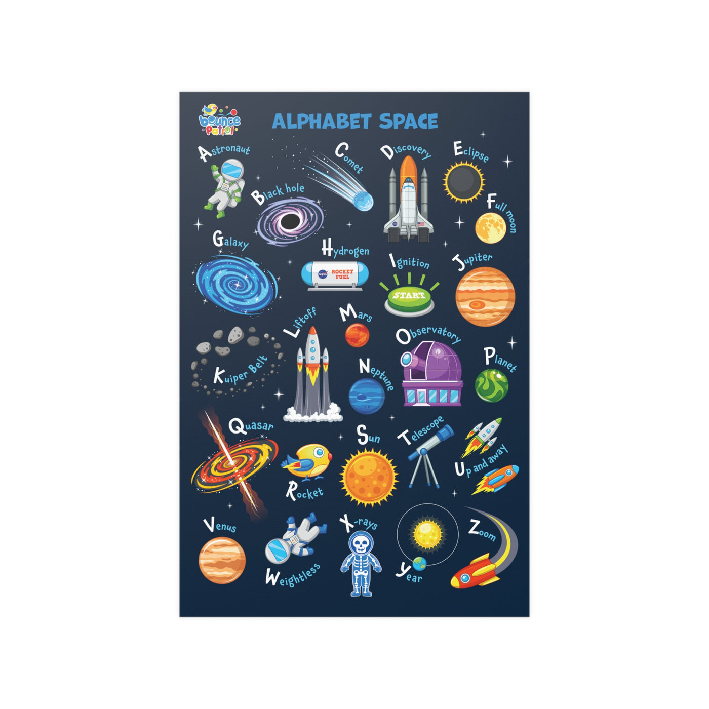 Alphabet Space Poster